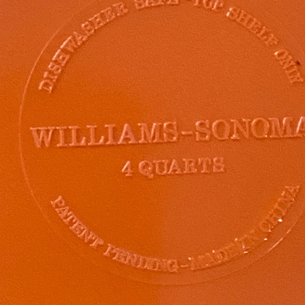 Williams Sonoma Vibrant Orange Mixing Bowl